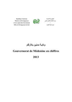 وﻻﯾـﺔ ﻣدﻧﯾن ﺑﺎﻷرﻗﺎم Gouvernorat de Médenine en chiffres 2013
