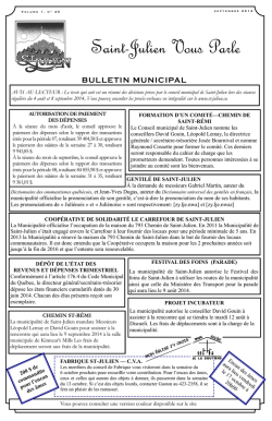 Ao&ucirc;t - Septembre 2014 - Municipalit&eacute; de Saint