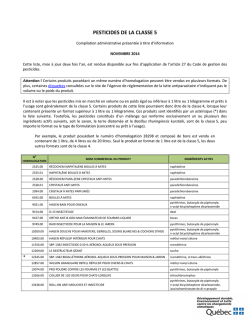 Liste des pesticides de la classe 5