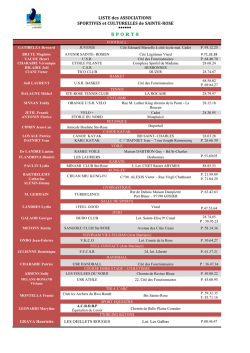 T&eacute;l&eacute;charger la liste des associations sportives - Ville de Sainte-Rose