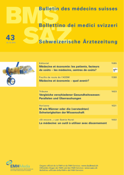 M&eacute;decine et &eacute;conomie &ndash; quel avenir?