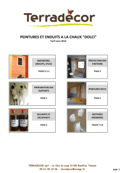 PEINTURES ET ENDUITS A LA CHAUX "DOLCI"