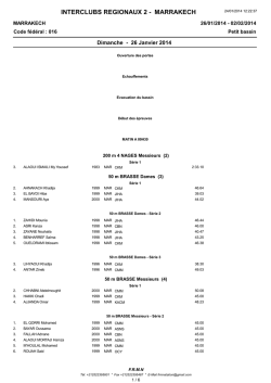 INTERCLUBS REGIONAUX 2 - MARRAKECH