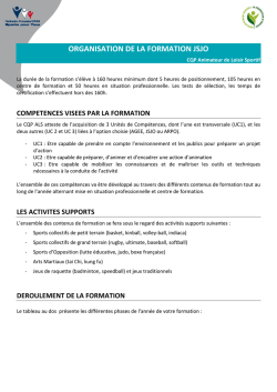 programme formation cqp jsjo - Comit&eacute; R&eacute;gional Sports pour Tous