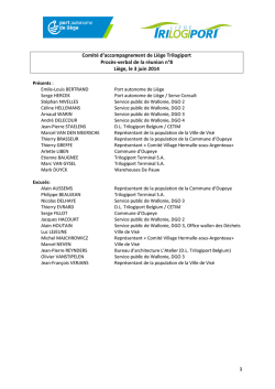PV de la r&eacute;union n&deg;8 - Port autonome de Li&egrave;ge