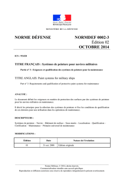 NORME D&Eacute;FENSE NORMDEF 0002-3 &Eacute;dition 02