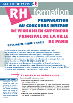 Pr&eacute;paration concours TSP G&eacute;nie Urbain 2015 PDF