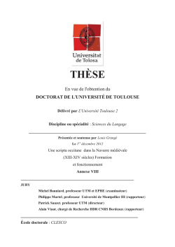 Une scripta occitane dans la Navarre médiévale (XIII