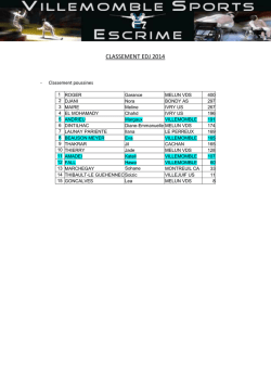 CLASSEMENT EDJ 2014 - Villemomble Sports Escrime