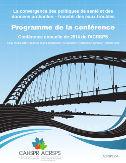 Programme de la conférence - Canadian Association for Health