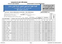 الطلبة المرشحين للدخول السنة االولى ماستر قائمة