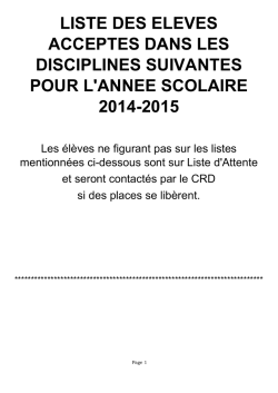 LISTE DES ELEVES 2014-2015