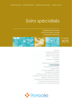 Soins sp&eacute;cialis&eacute;s - Panac&eacute;a Conseil, Formations Sant&eacute; et Urgences