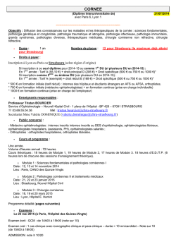 Corn&eacute;e - Facult&eacute; de M&eacute;decine de Strasbourg