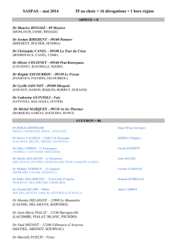 Postes offerts en SASPAS