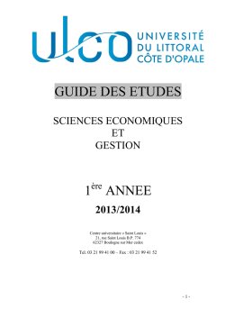 Guide des &eacute;tudes Sciences &eacute;conomiques et gestion