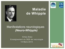 Maladie de whipple - Collège des enseignants en Neurologie