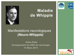 Maladie de whipple - Coll&egrave;ge des enseignants en Neurologie