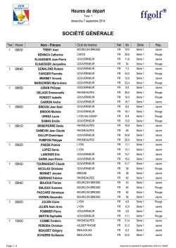 D&eacute;parts - Golf du Gouverneur