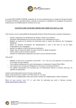 La soci&eacute;t&eacute; IMS EXPERT EUROPE, prestataire de services