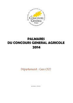 Palmarès CGA 2014 - Vins des Côtes de Gascogne