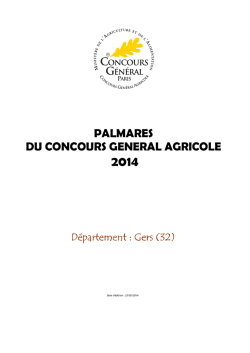 Palmar&egrave;s CGA 2014 - Vins des C&ocirc;tes de Gascogne