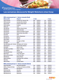 Les semaines d&eacute;couverte Weight Watchers chez Coop