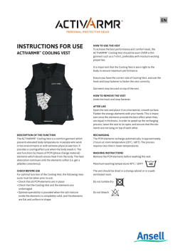 INSTRUCTIONS FOR USE - Ansell Protective Solutions