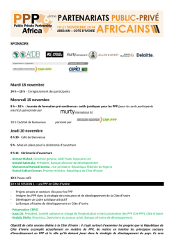 Mardi 18 novembre Mercredi 19 novembre Jeudi 20 novembre