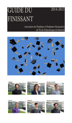 GUIDE DU FINISSANT - Promo - &Eacute;cole Polytechnique de Montr&eacute;al