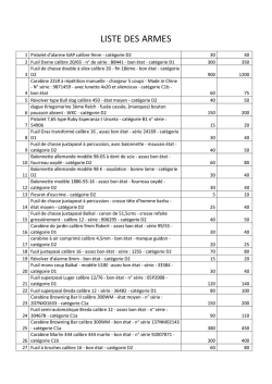 LISTE DES ARMES - Interencheres