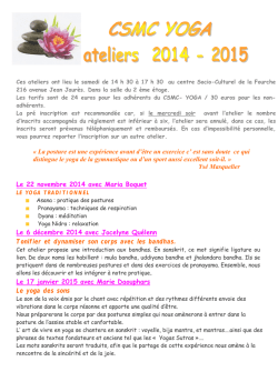 Le programme des ateliers 2014 / 2015 - Accueil - clamart-yoga