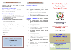 MASTER DE BIOINFORMATIQUE 2014-2015