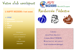 Programme Rando Janvier &agrave; Mars 2015