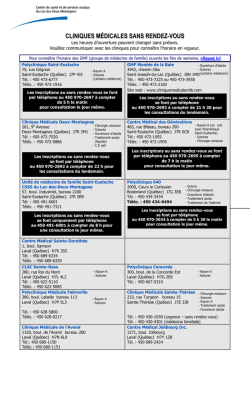 Clinique sans rendez-vous - Centre de santé et de services sociaux