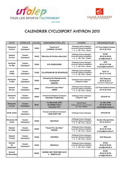 Calendrier Cyclosport