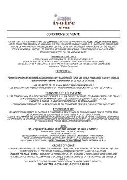 CONDITIONS DE VENTE