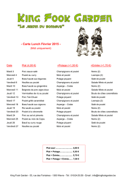 Carte Lunch Février 2015