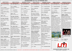 Programme de la semaine