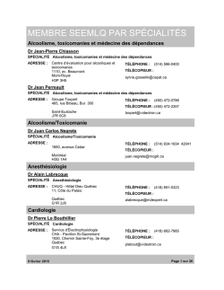 Liste de nos membres par spécialité