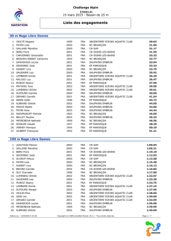 Liste des engagements