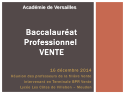 Baccalauréat Professionnel VENTE - CREG