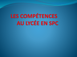 Les Comp&eacute;tences au Lyc&eacute;e en SPC