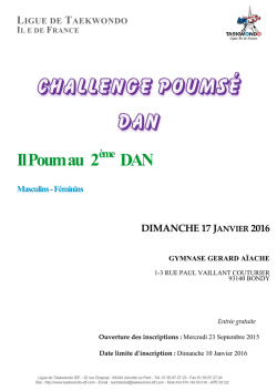 Circulaire Challenge Poums&eacute; DAN - La Ligue de Taekwondo Ile de