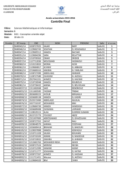 Salle B1. - Faculté Polydisciplinaire à Larache