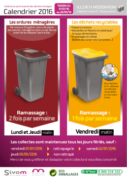 T&eacute;l&eacute;charger le calendrier de collecte 2016 Illzach Modenheim