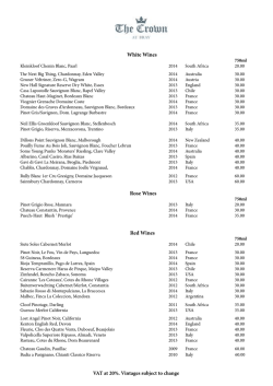 Wine List - The Crown at Bray