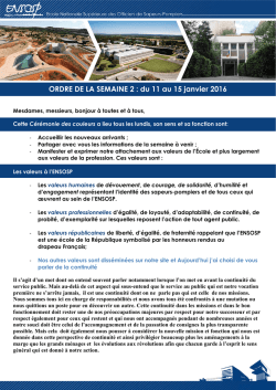 Semaine du 25 au 29 Mai 2009