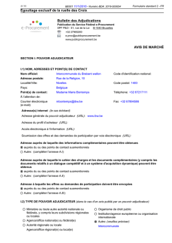 Egouttage exclusif de la ruelle des Croix Bulletin des Adjudications