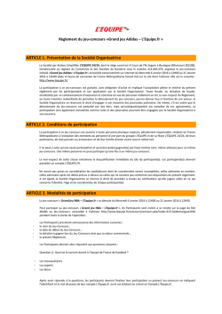 ARTICLE 1. Pr&eacute;sentation de la Soci&eacute;t&eacute; Organisatrice